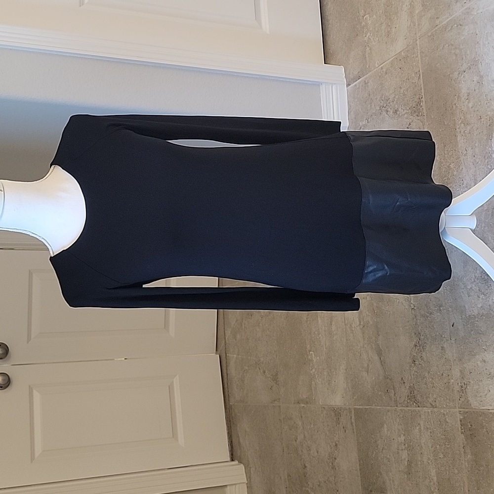 Bailey 44 black size small cotton and faux leather dress
